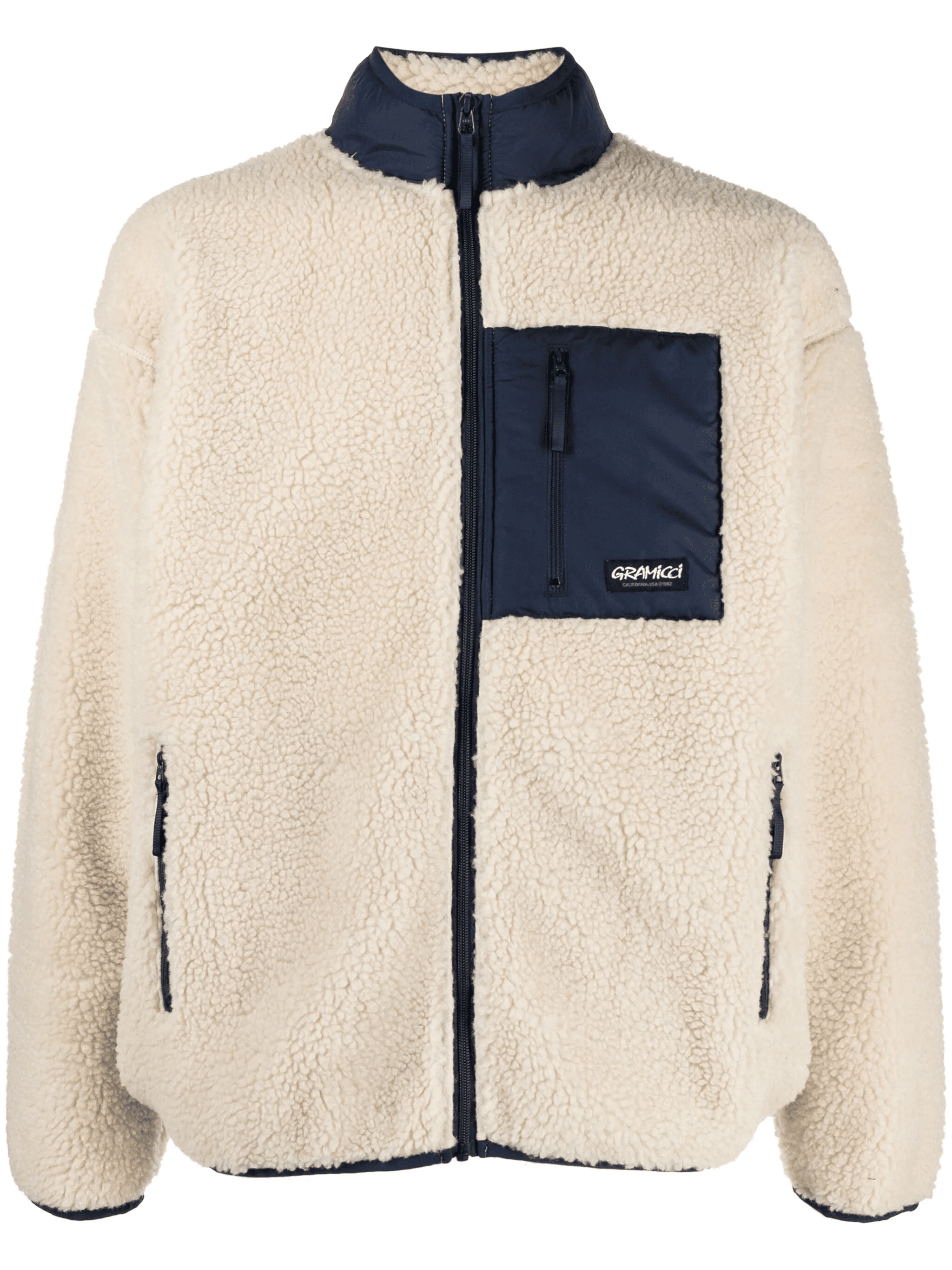 logo-patch fleece jacket - Image 1