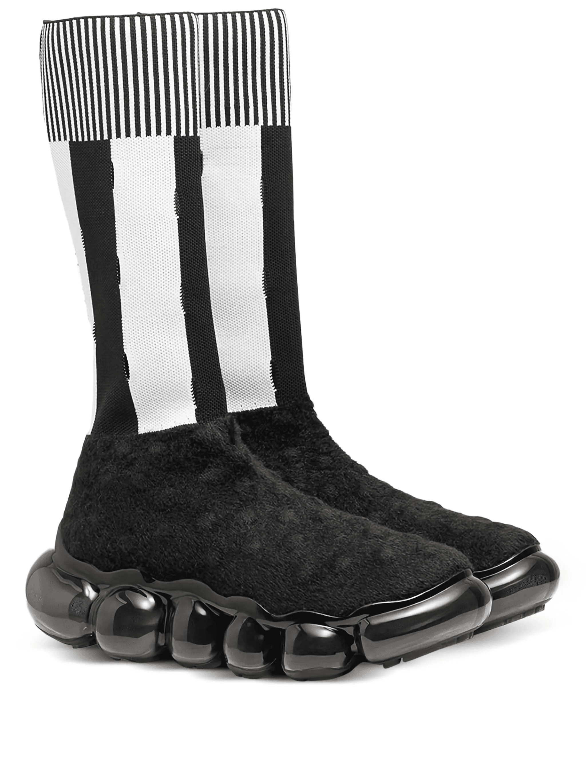 x Bernhard Wilhelm Jewelry stripe sock "Black/White" sneakers - Image 1