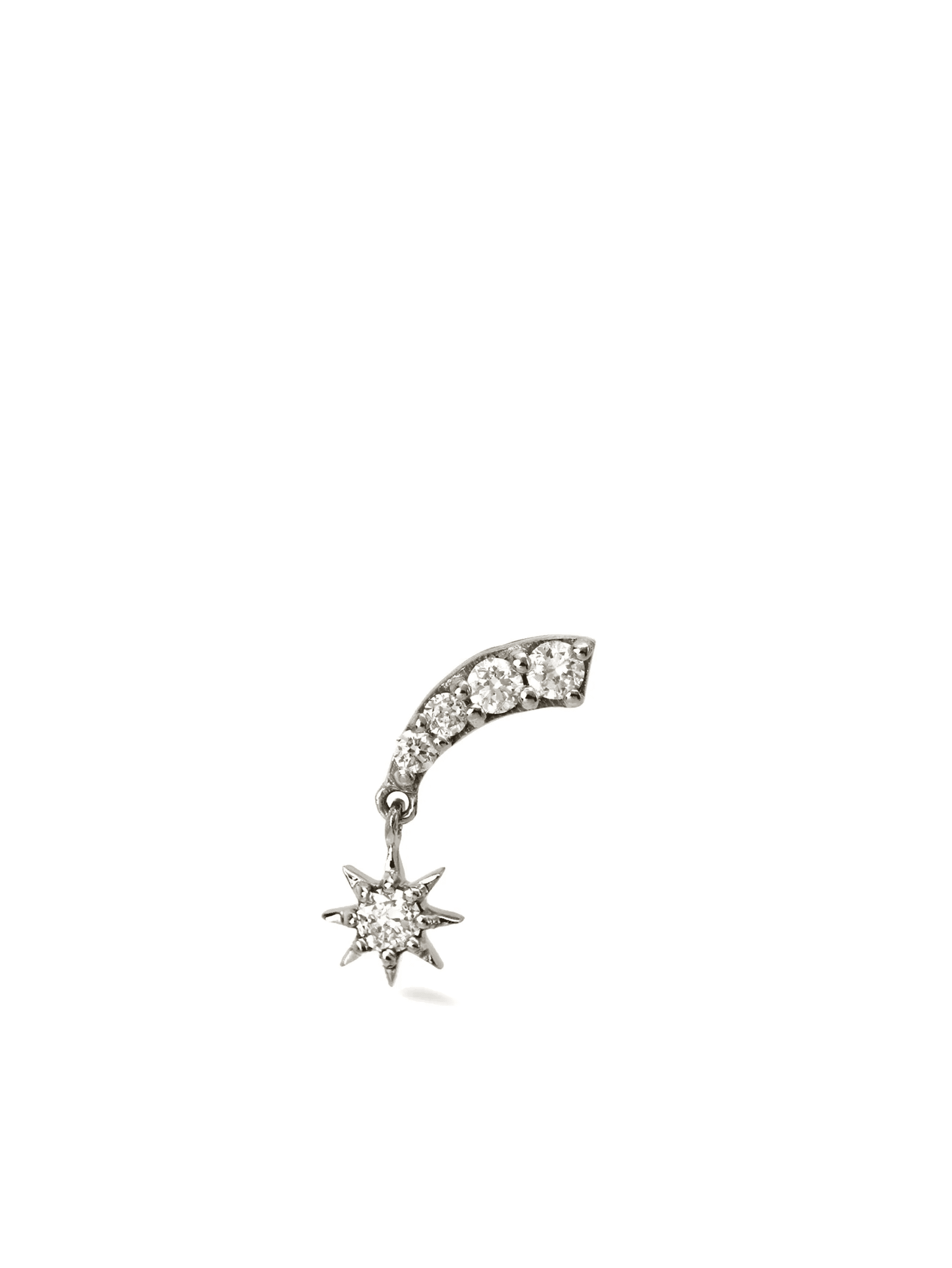 14kt white gold Starburst diamond stud earring - Image 1