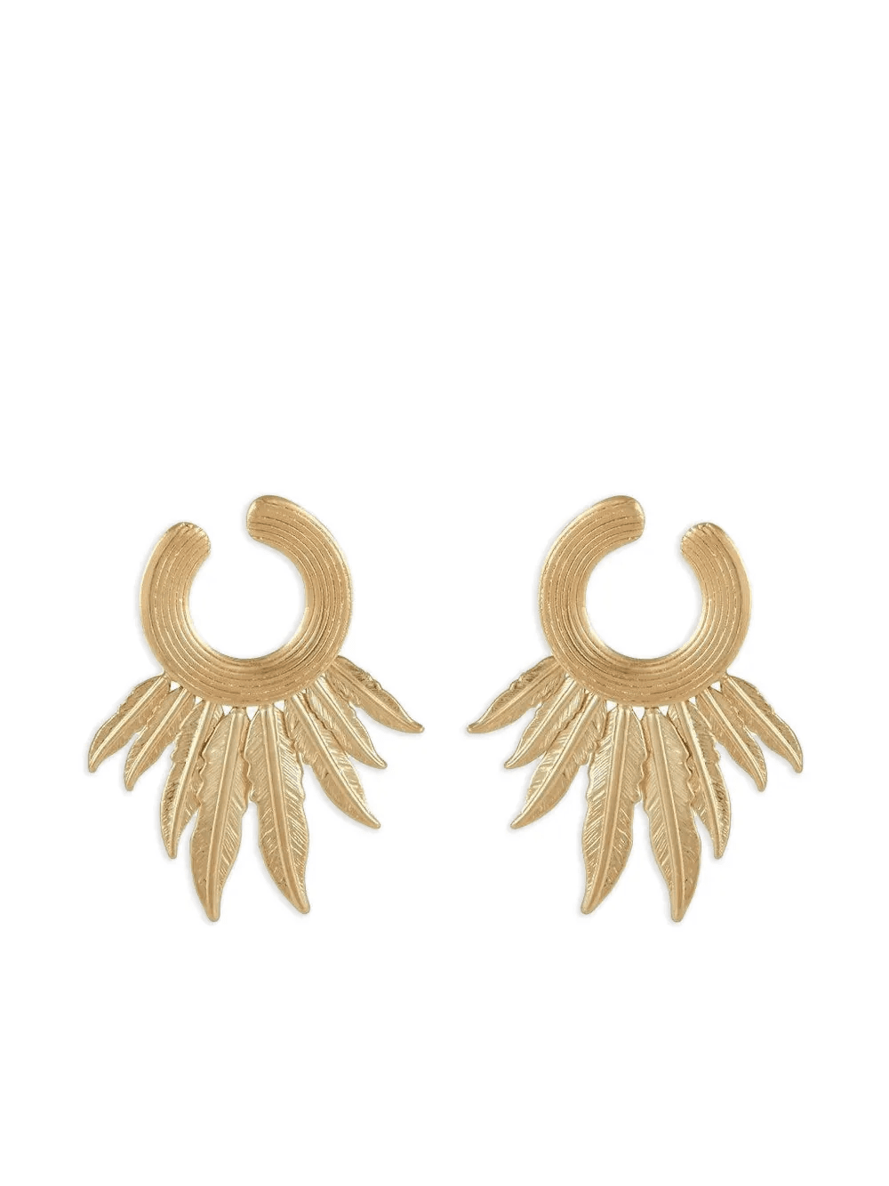 Caracara feather-detail hoop earrings - Image 1