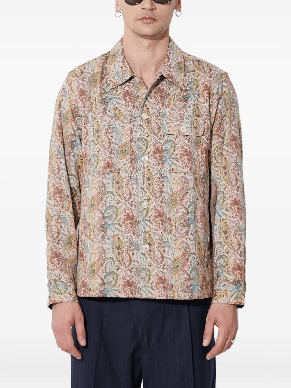 paisley-print long-sleeve shirt jacket - Image 1