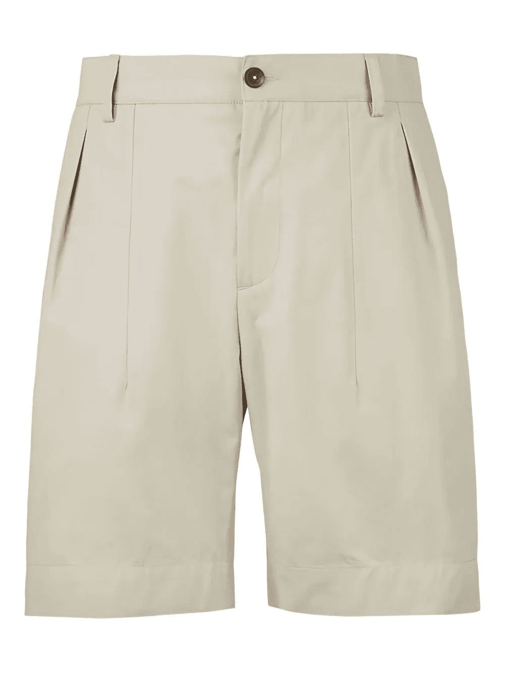 pleated-front cotton shorts - Image 1