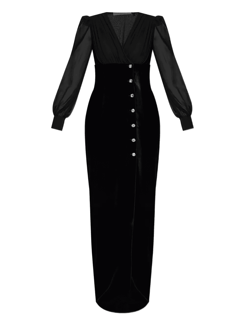 jewel-button velvet dress - Image 1