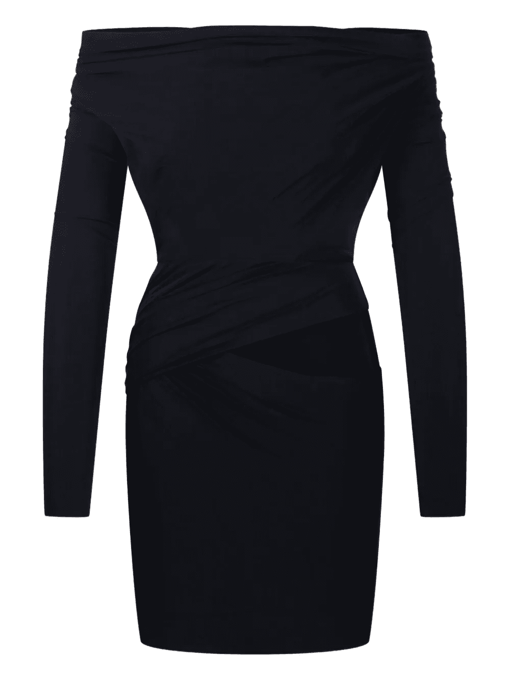 off-shoulder long-sleeve mini dress - Image 1