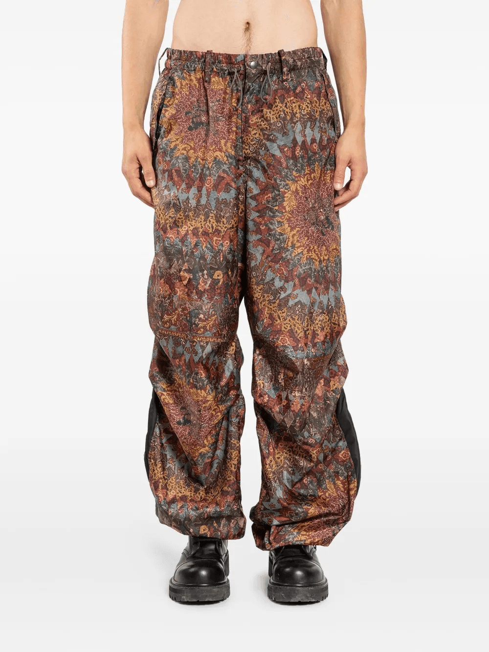printed wide-leg trousers - Image 1