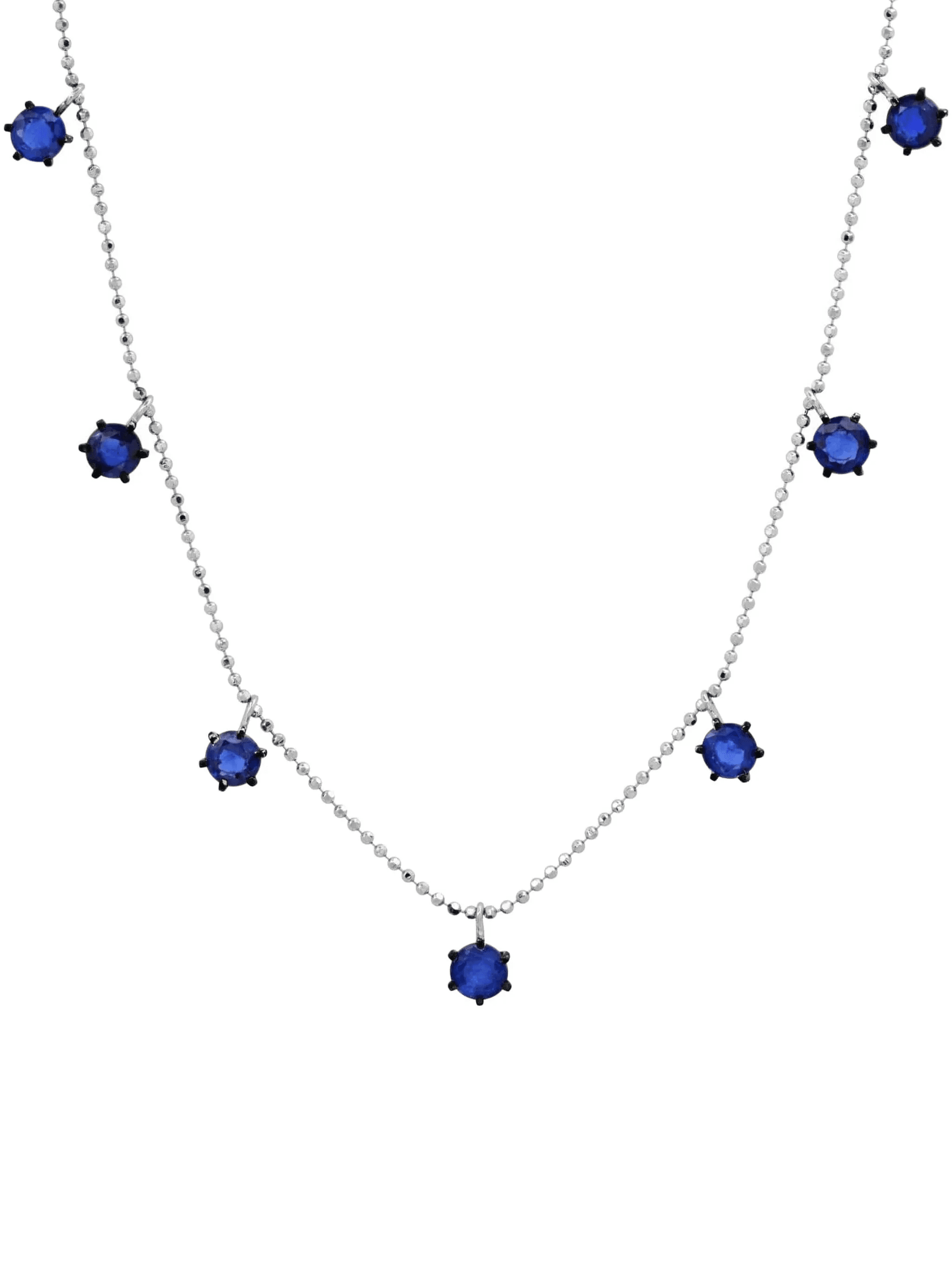 18K white gold Floating sapphire necklace - Image 1