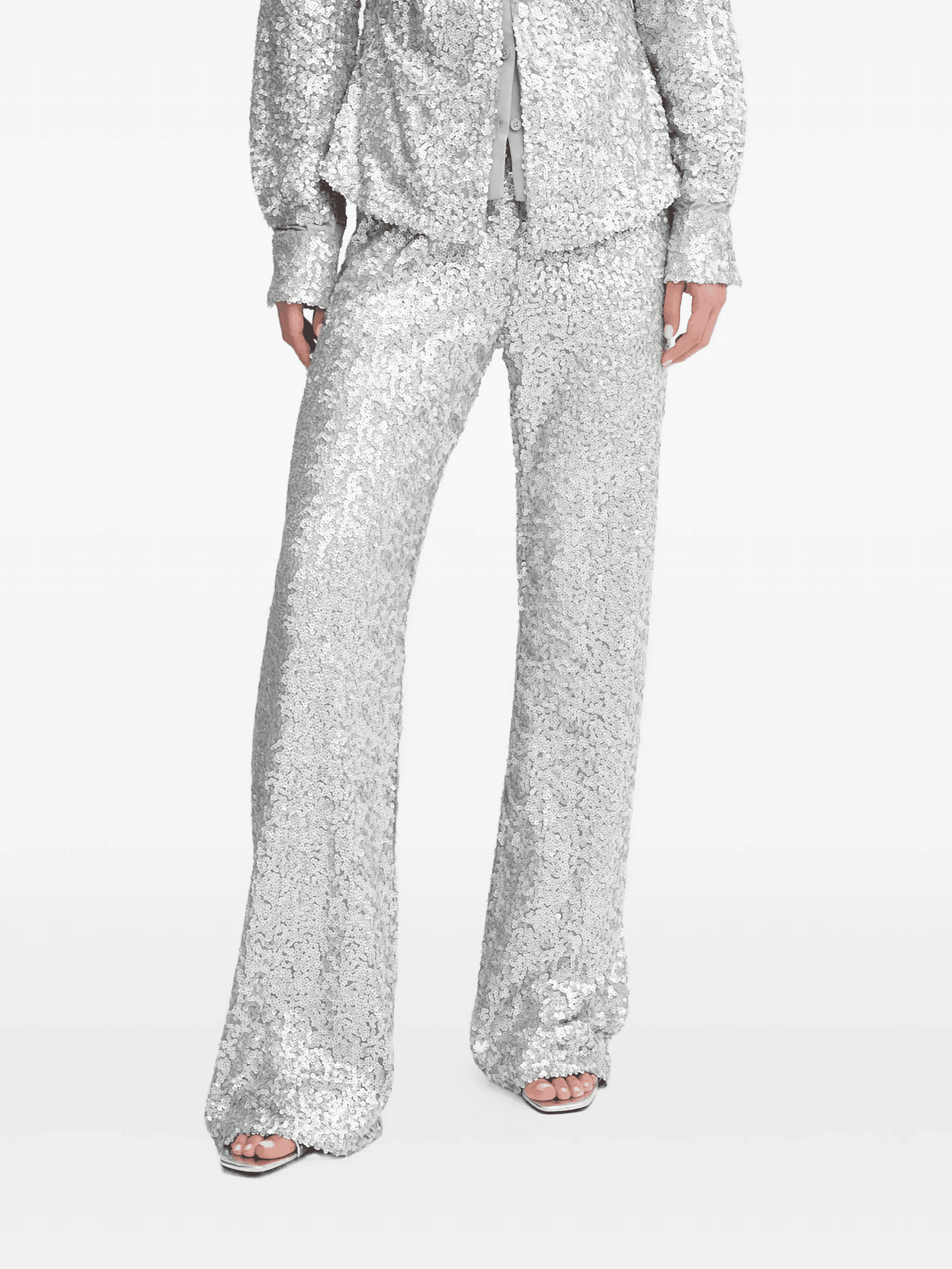 sequin-embellished trousers - Image 1