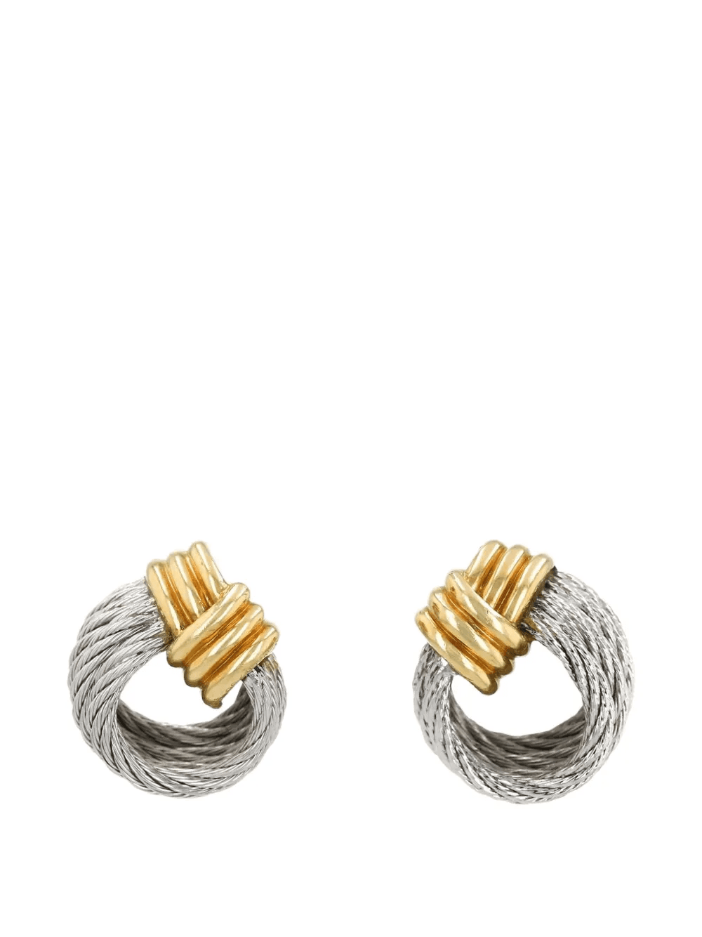 1980s Force 10 twisted-cable earrings - Image 1
