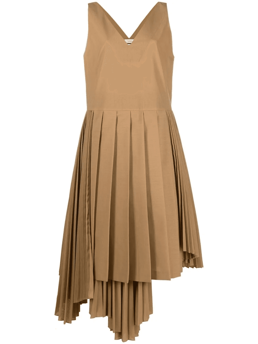 sleeveless asymmetric-hem dress - Image 1