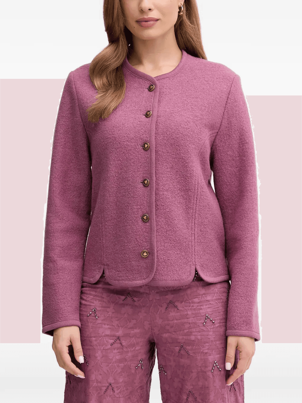 heart-embellished button-down jacket - Image 1