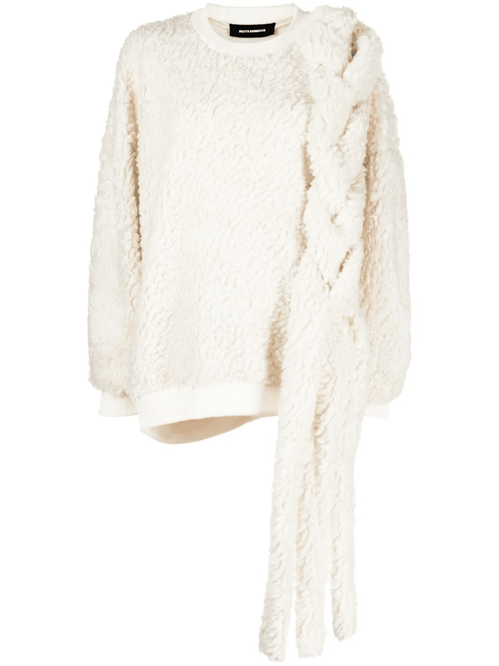 braid-detail fleece sweatshirt - Image 1