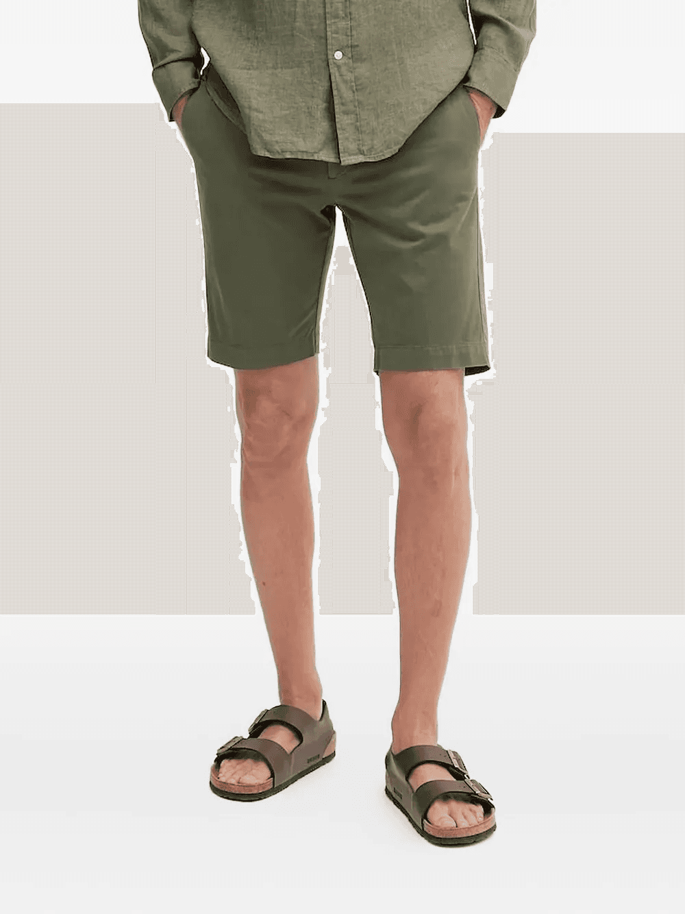 button-pockets twill shorts - Image 1