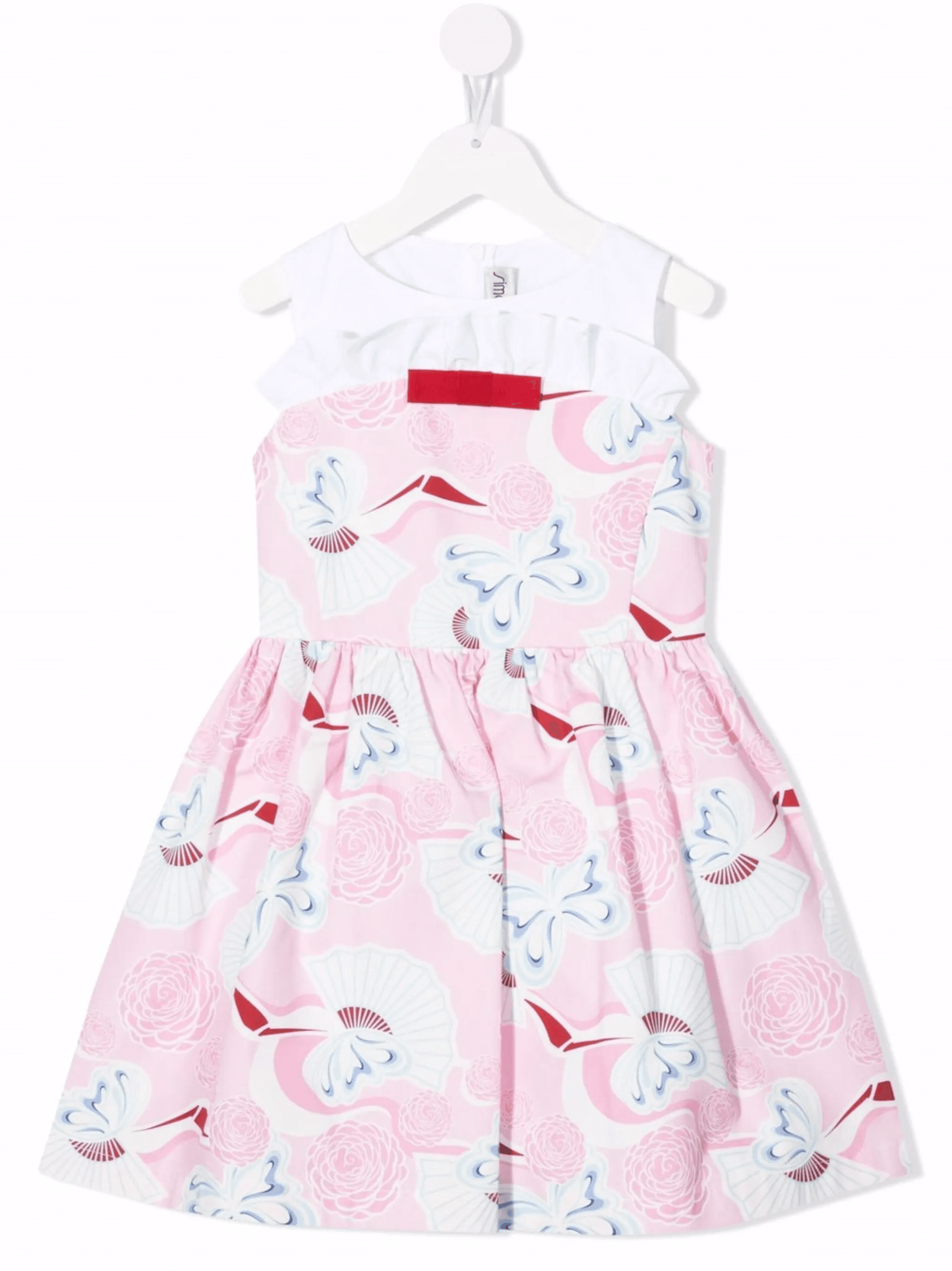 shell-print ruffle midi dress - Image 1