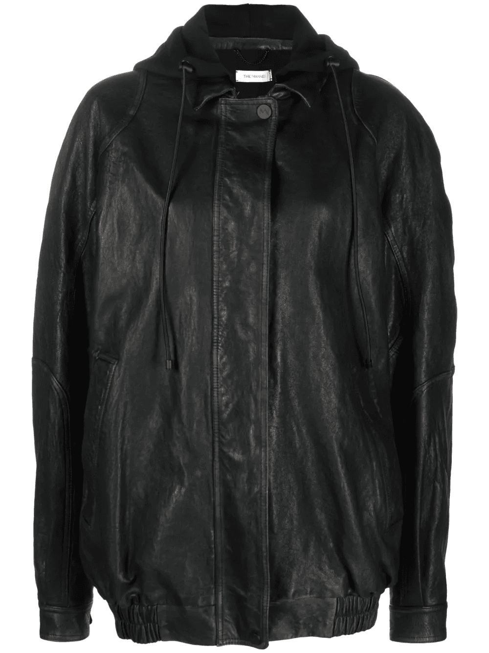Batumi drawstring-hood leather jacket - Image 1