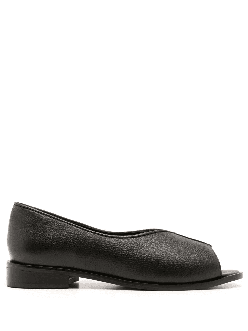 open-toe leather flats - Image 1