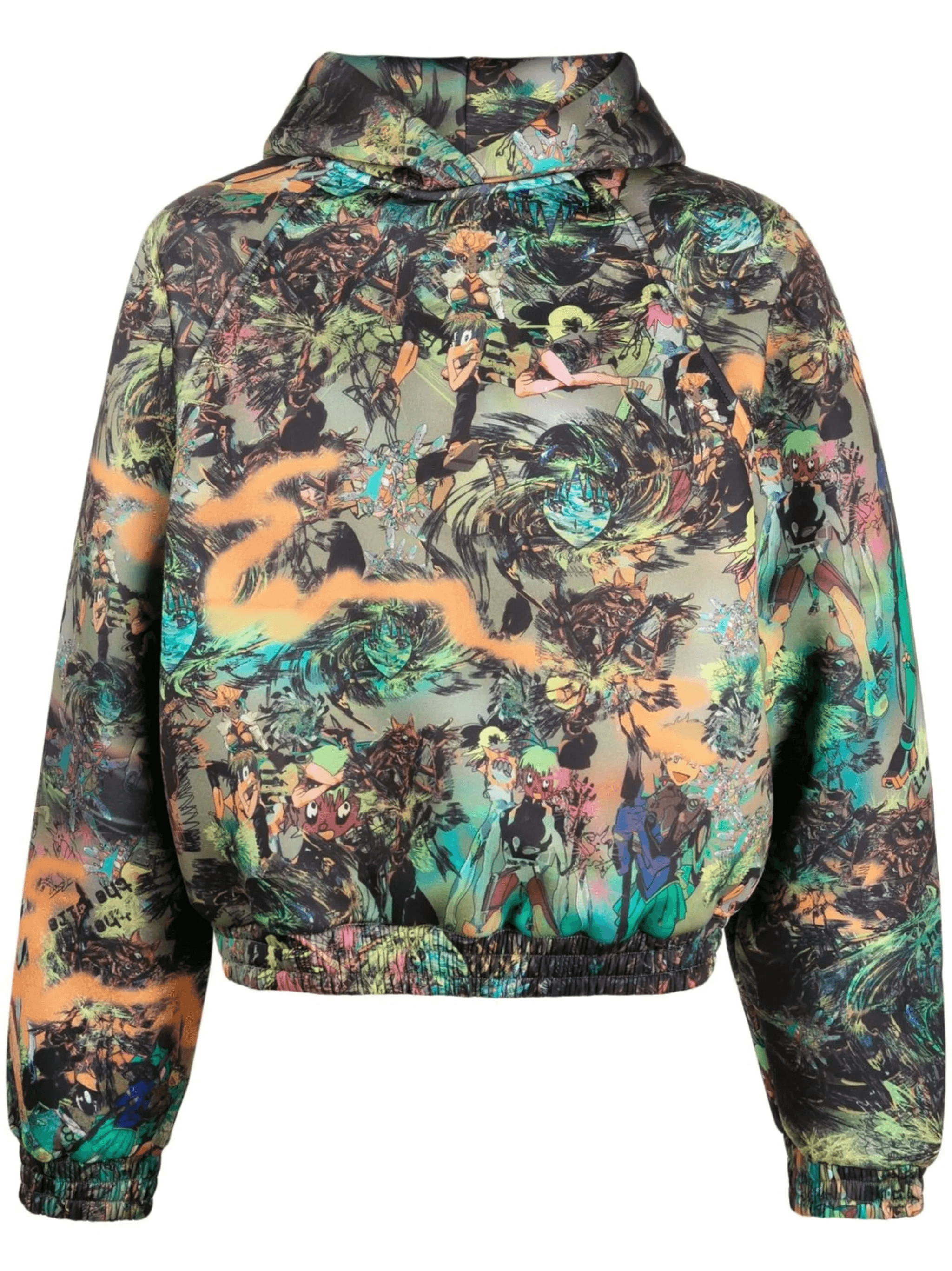 patterned pullover hoodie - Image 1