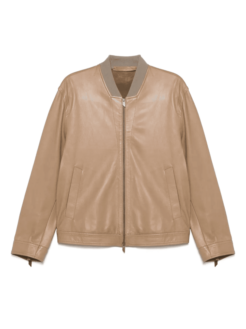 cuff-zipped leather jacket - Image 1