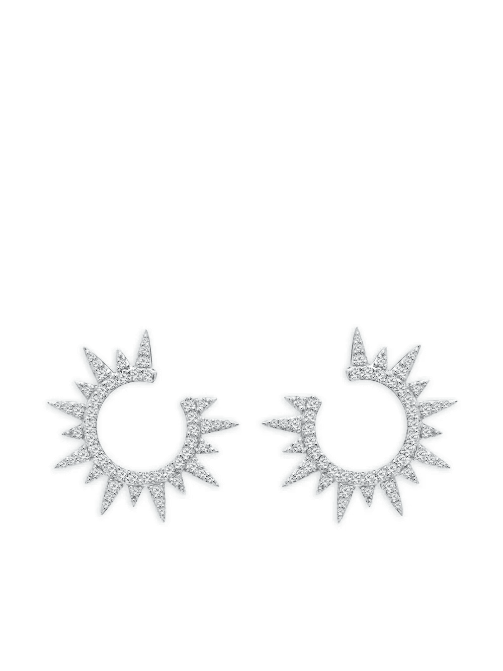 18K white gold Starburst diamond earrings - Image 1