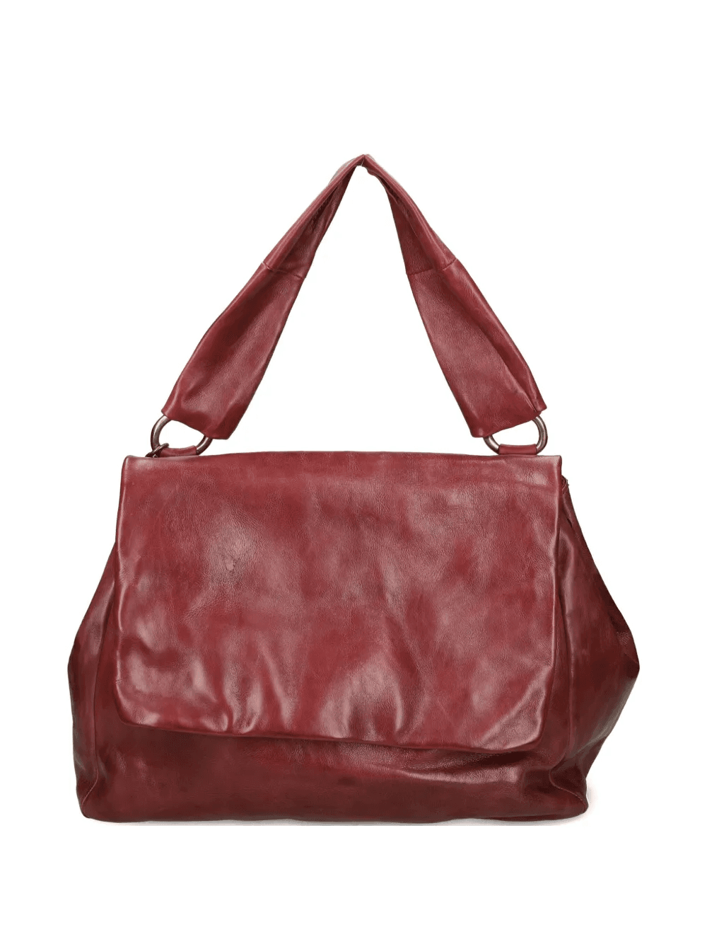 flap leather shoulder bag - Image 1