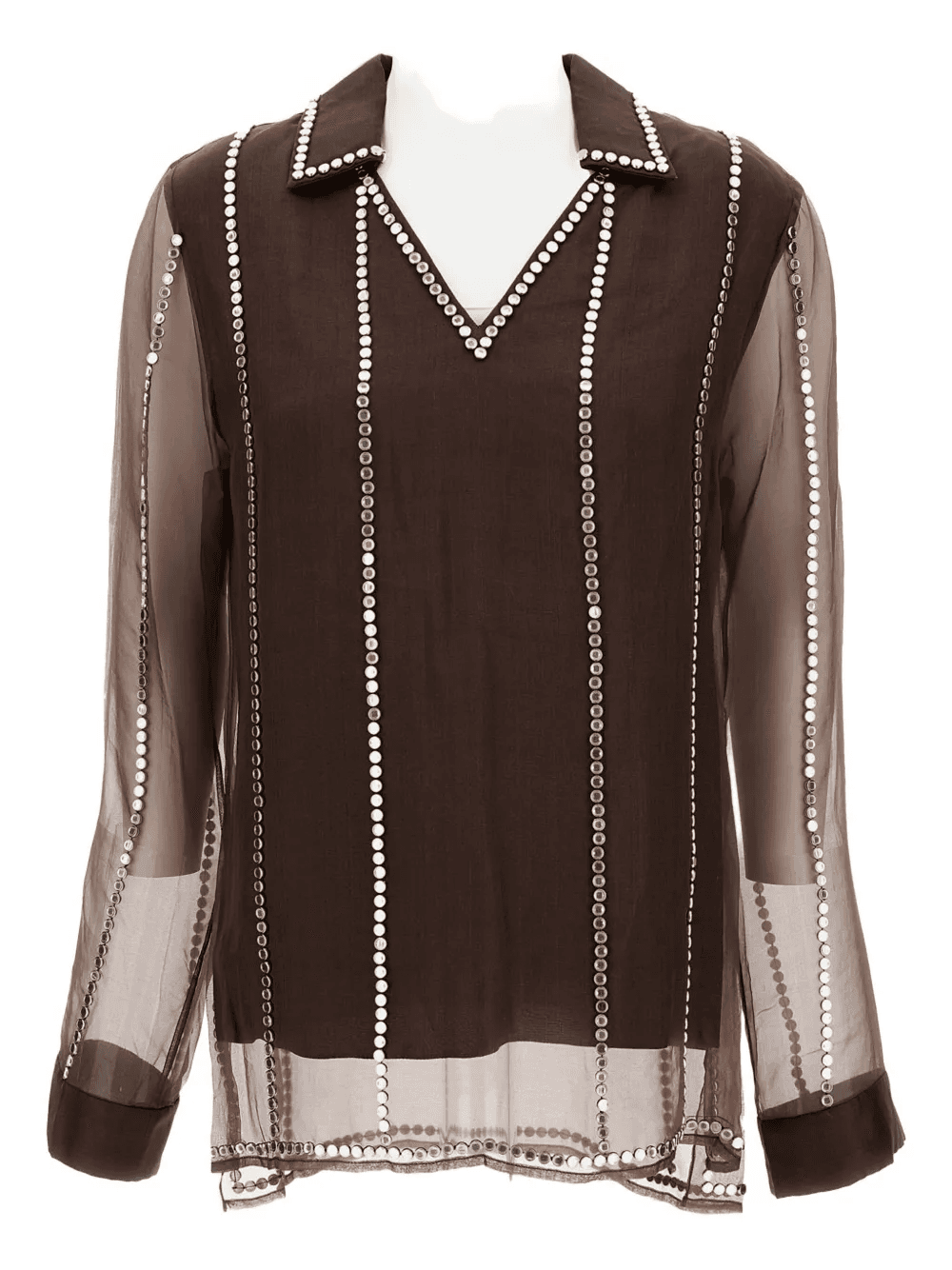 v-neck stud-embellished blouse - Image 1