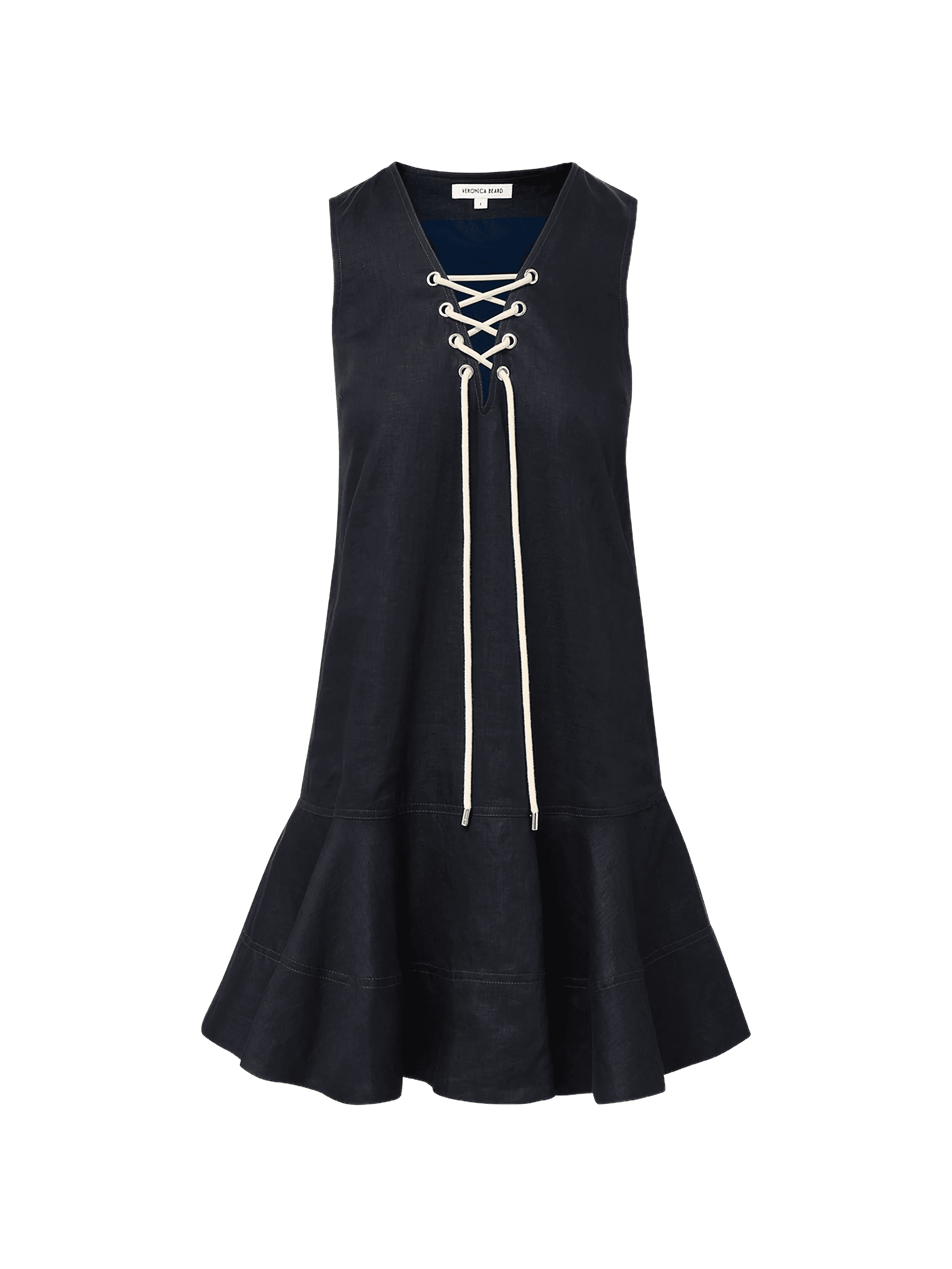 Treena lace-up ruffled mini dress - Image 1