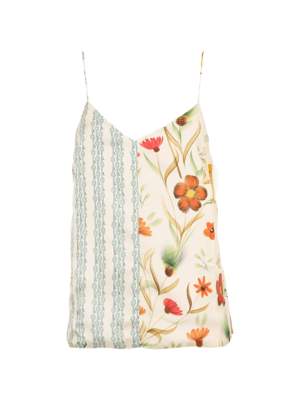 Fragola floral-print spaghetti-strap top - Image 1