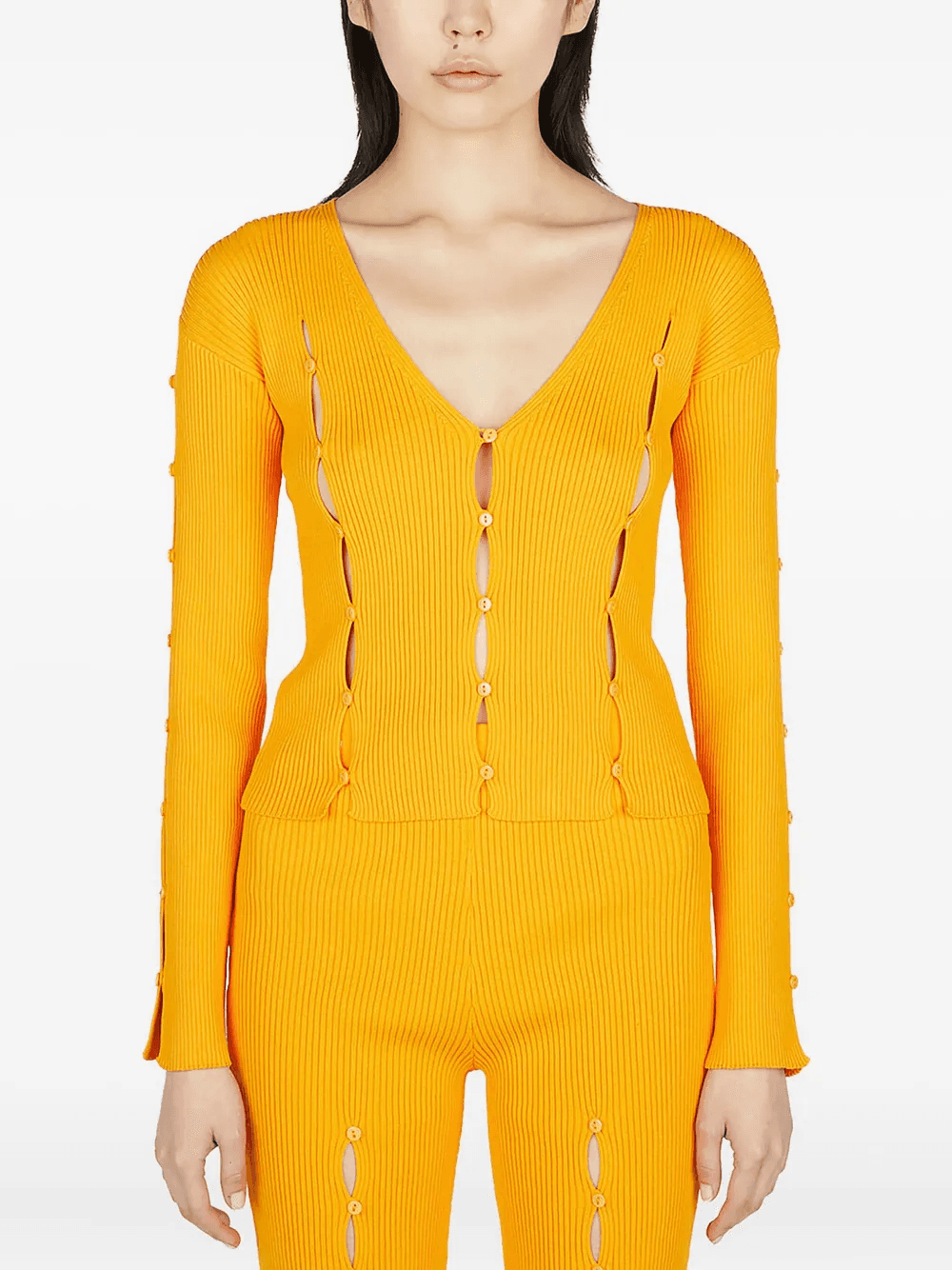 ribbed-knit cardigan - Image 1