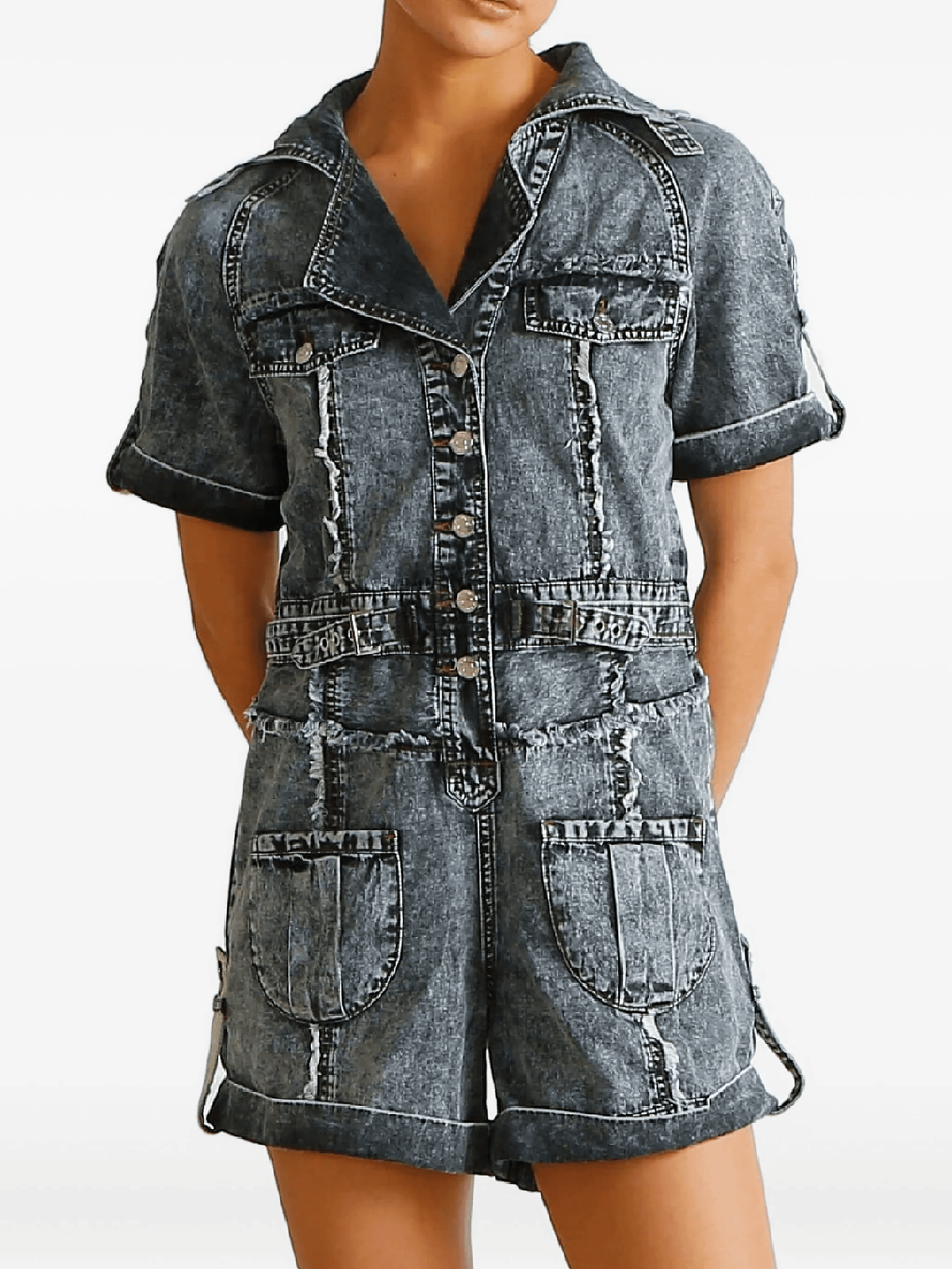 Asha frayed playsuit - Image 1