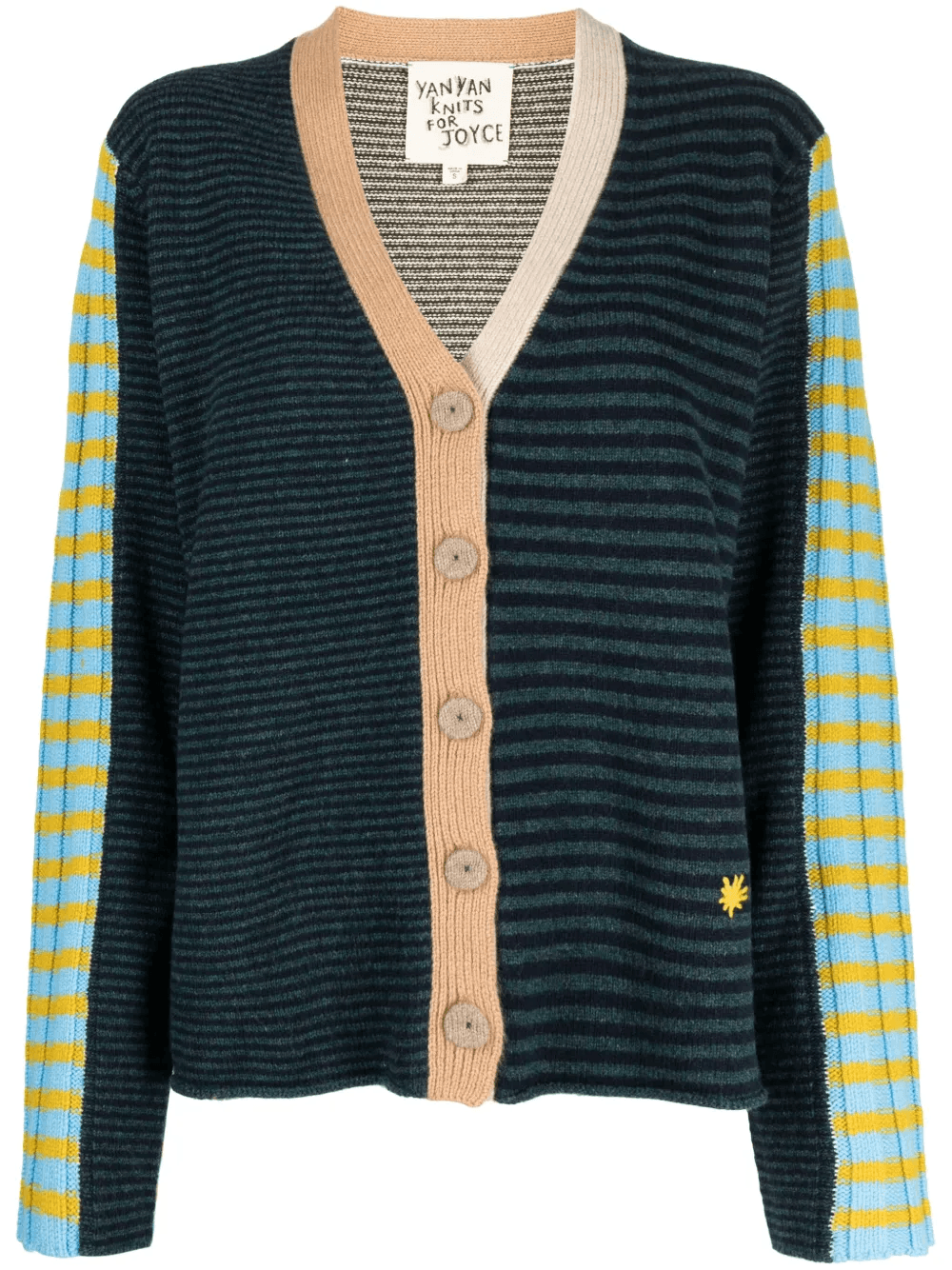 logo-embroidered V-neck cardigan - Image 1