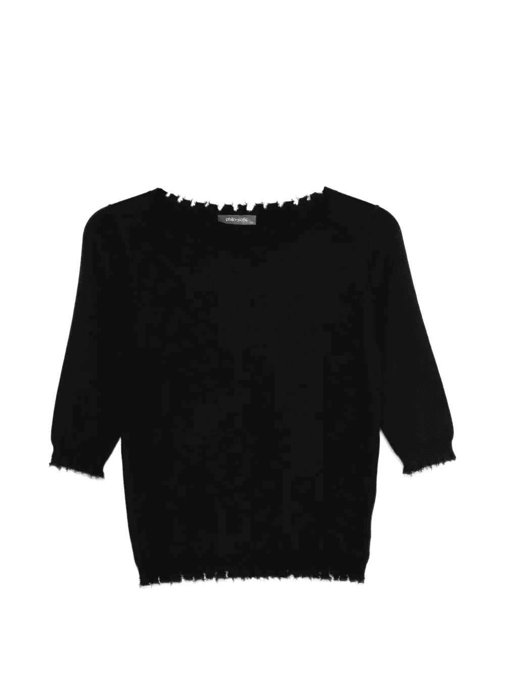 frayed short-sleeved sweater - Image 1