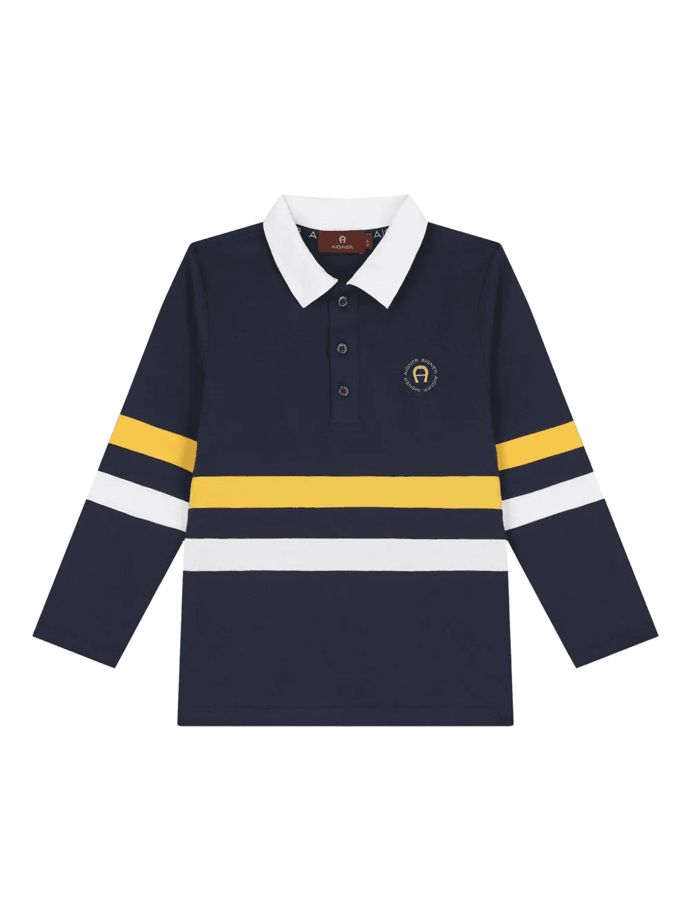 long-sleeve stripe polo shirt - Image 1
