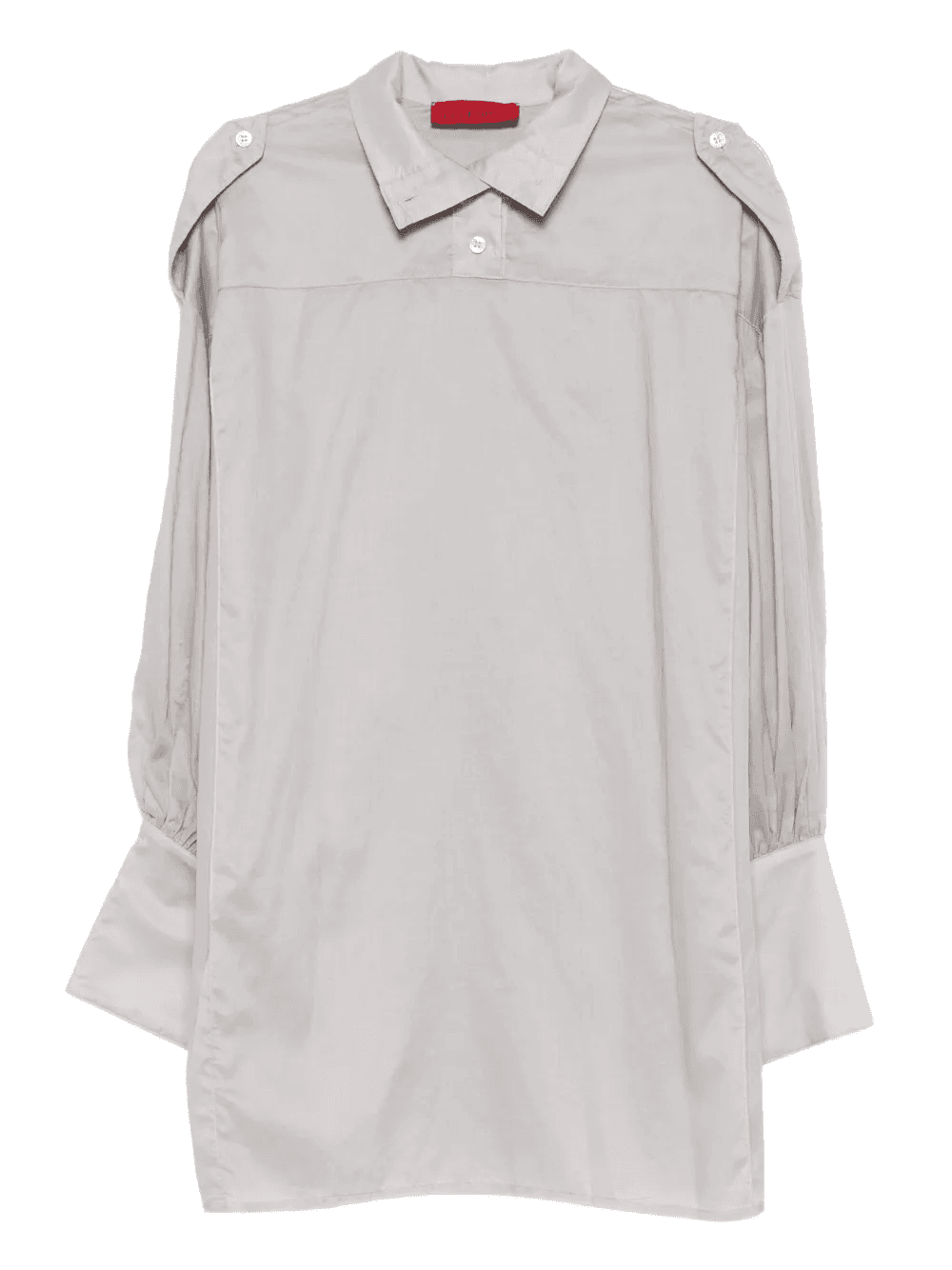 cuffed-sleeve classic-collar shirt dress - Image 1