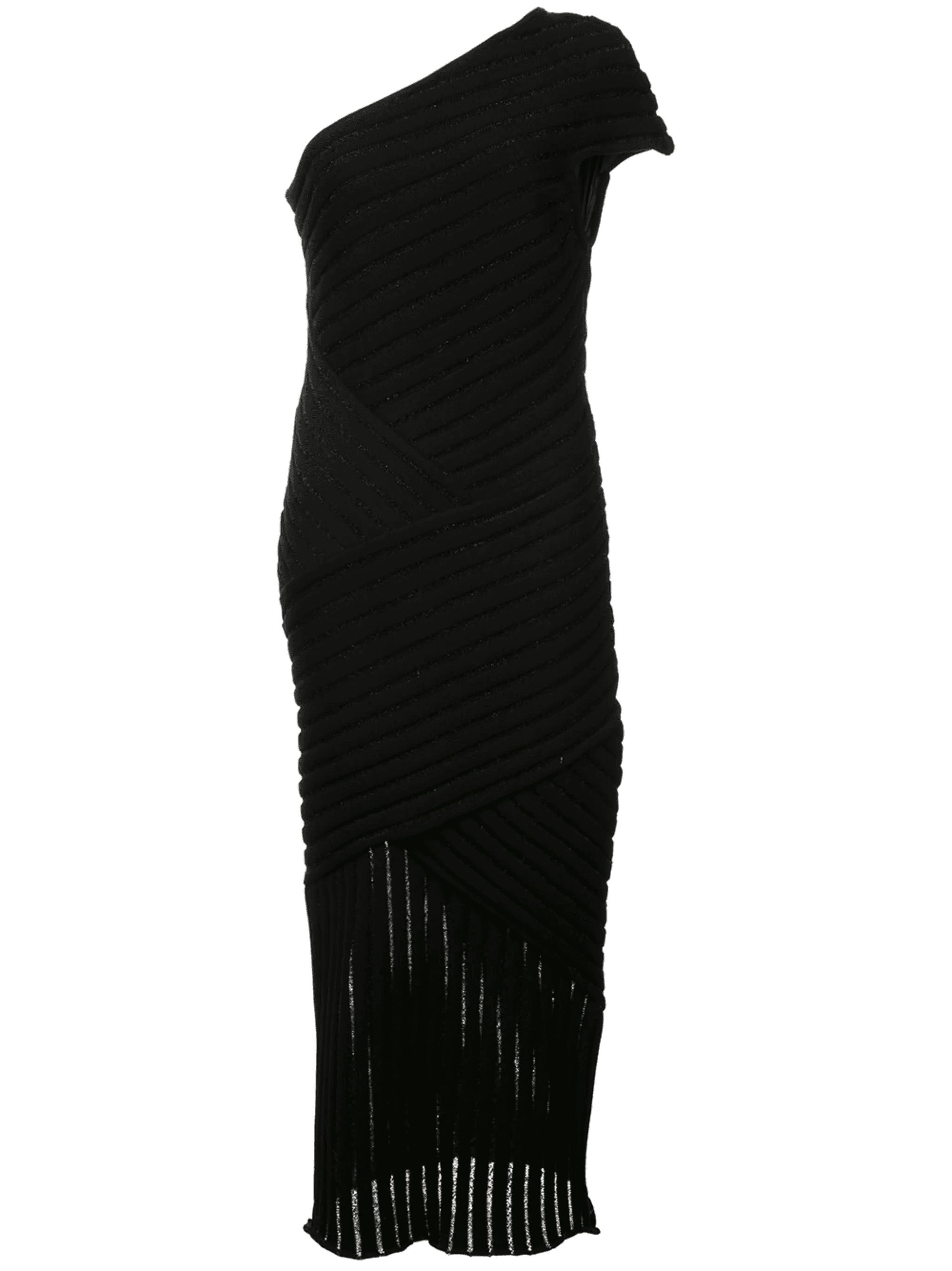 ribbed one shoulder dress - Image 1