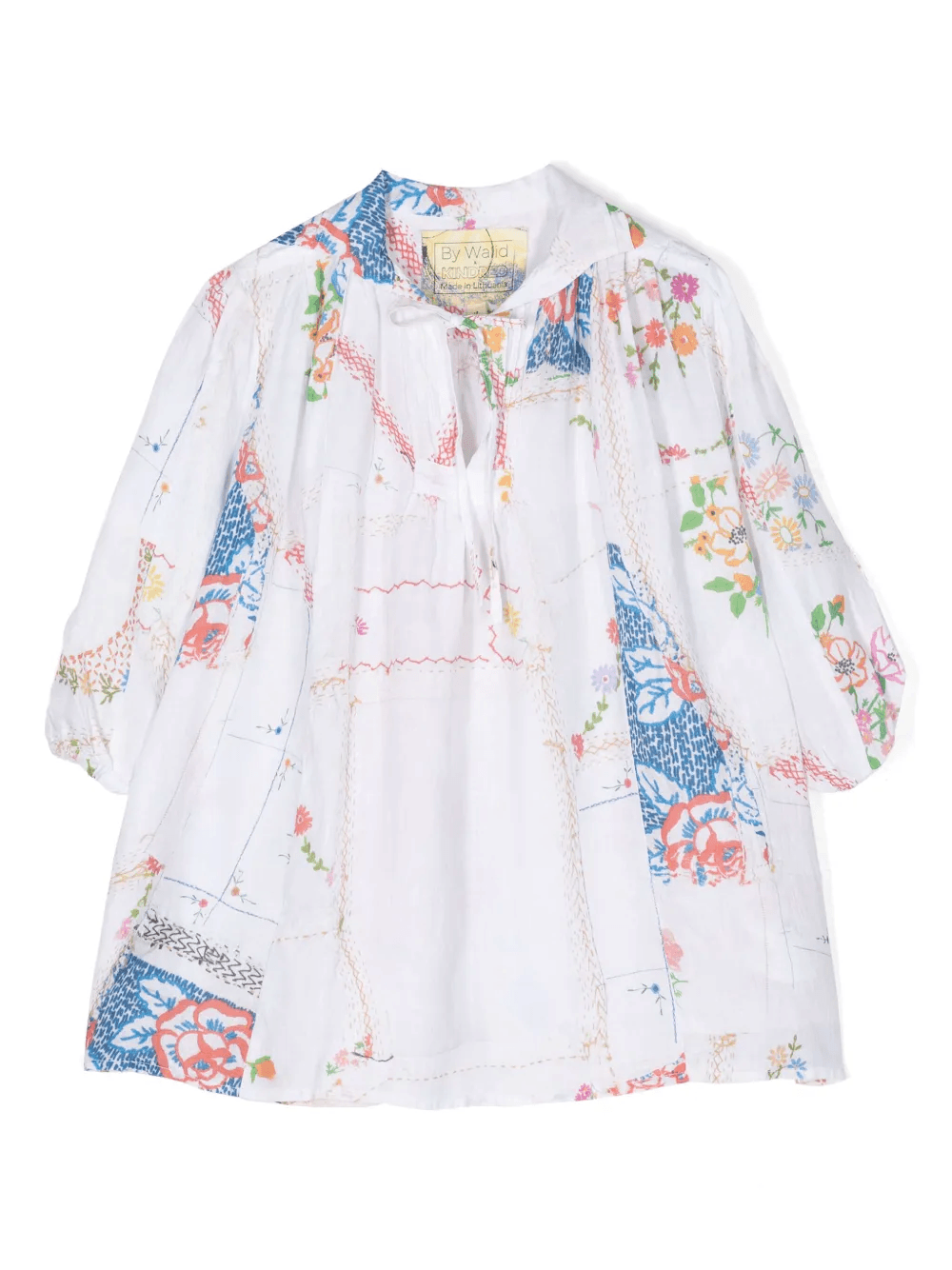 floral-print linen dress - Image 1