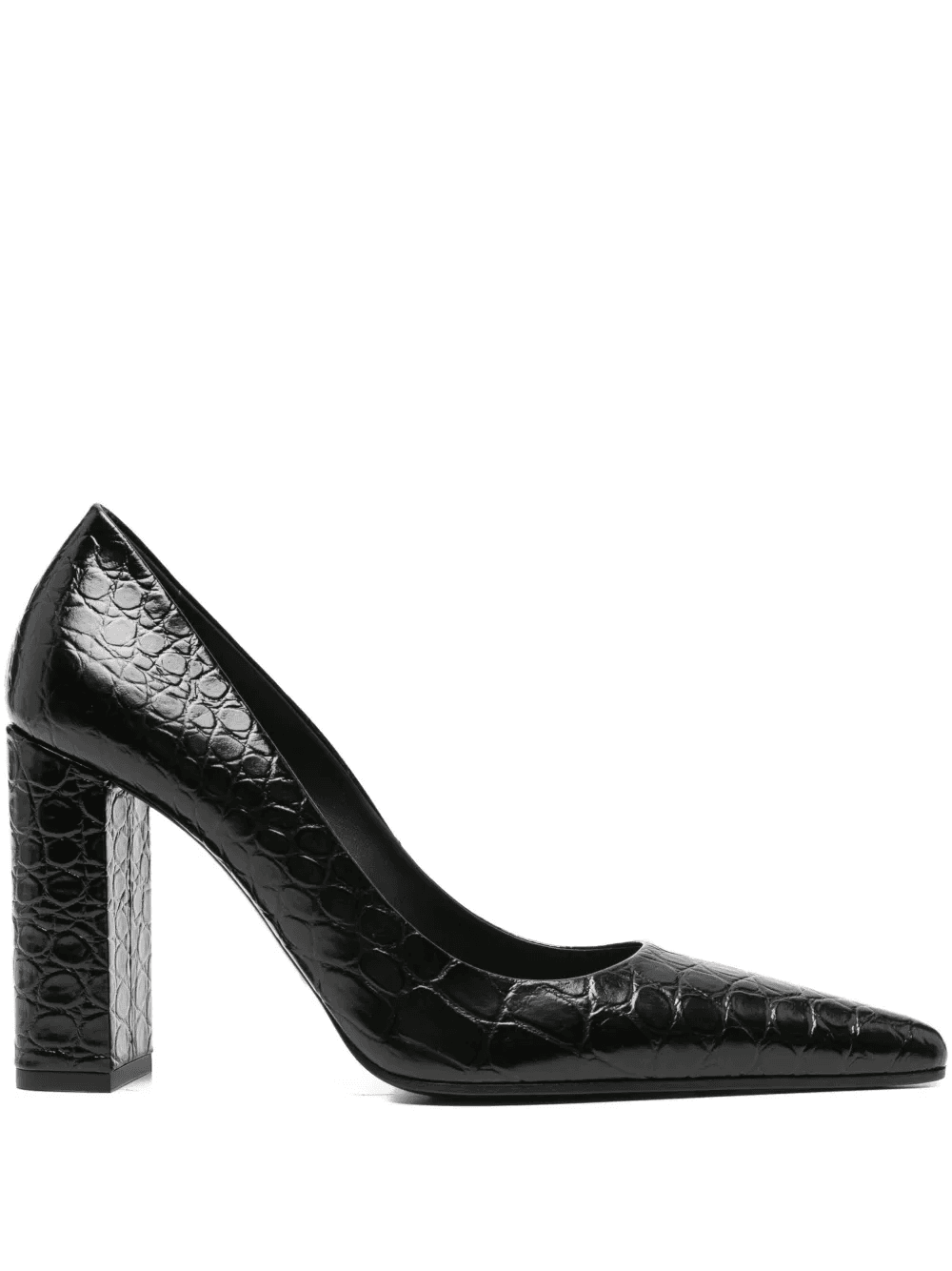 crocodile-embossed point-toe pumps - Image 1