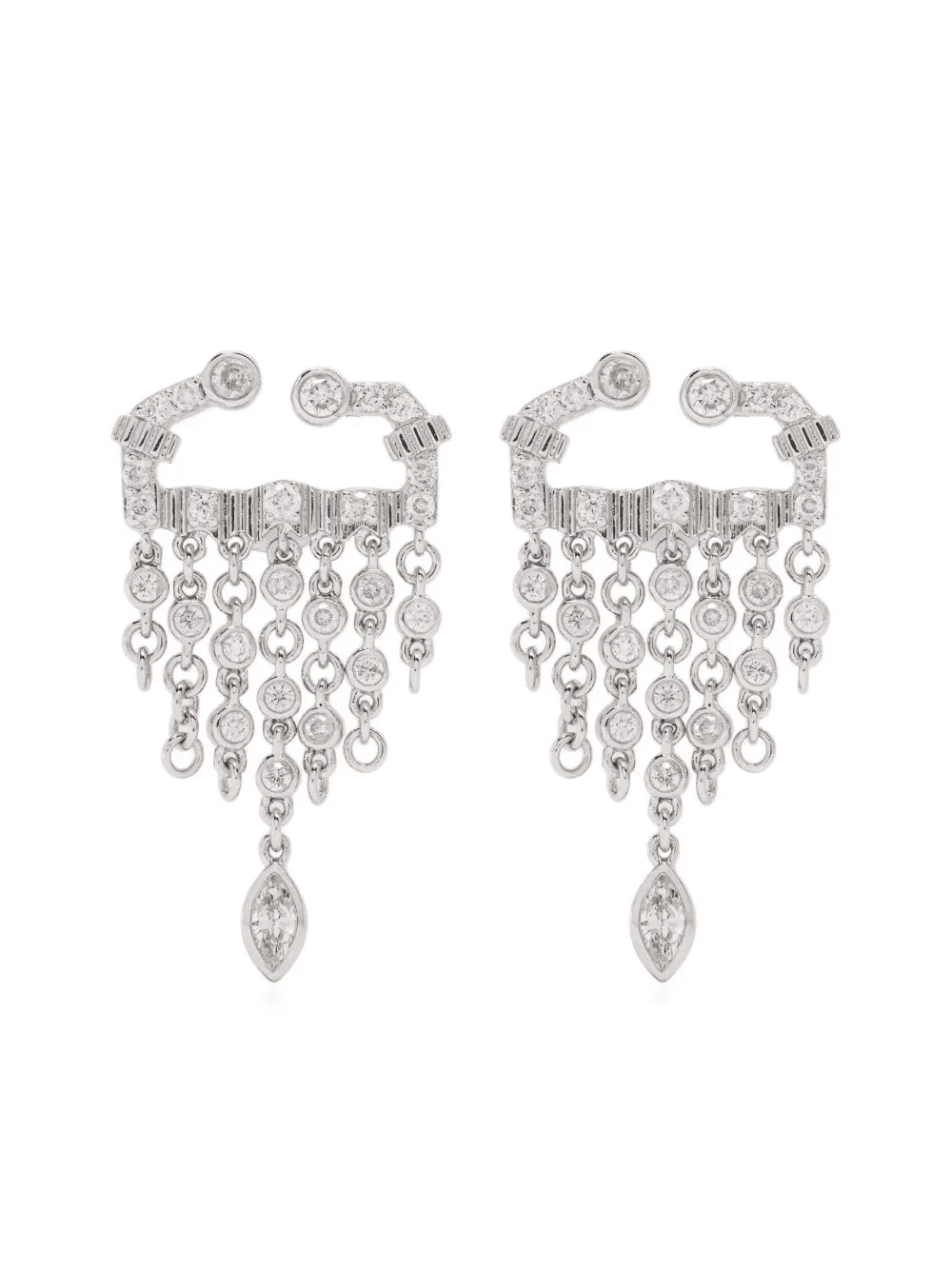18kt white gold diamond earrings - Image 1