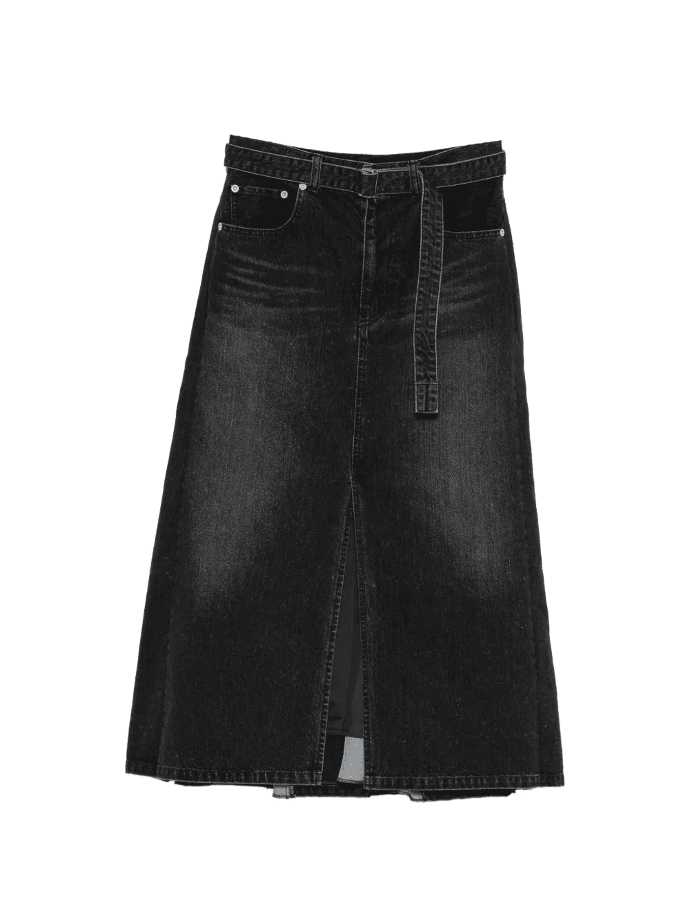 belted split midi skirt - Image 1