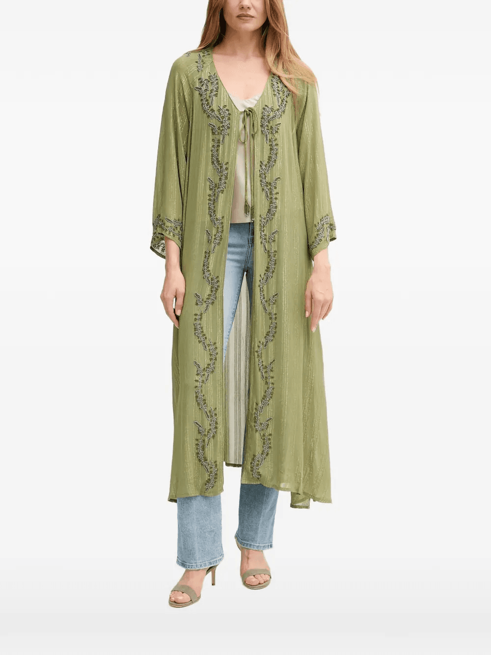 beaded long-sleeve top - Image 1