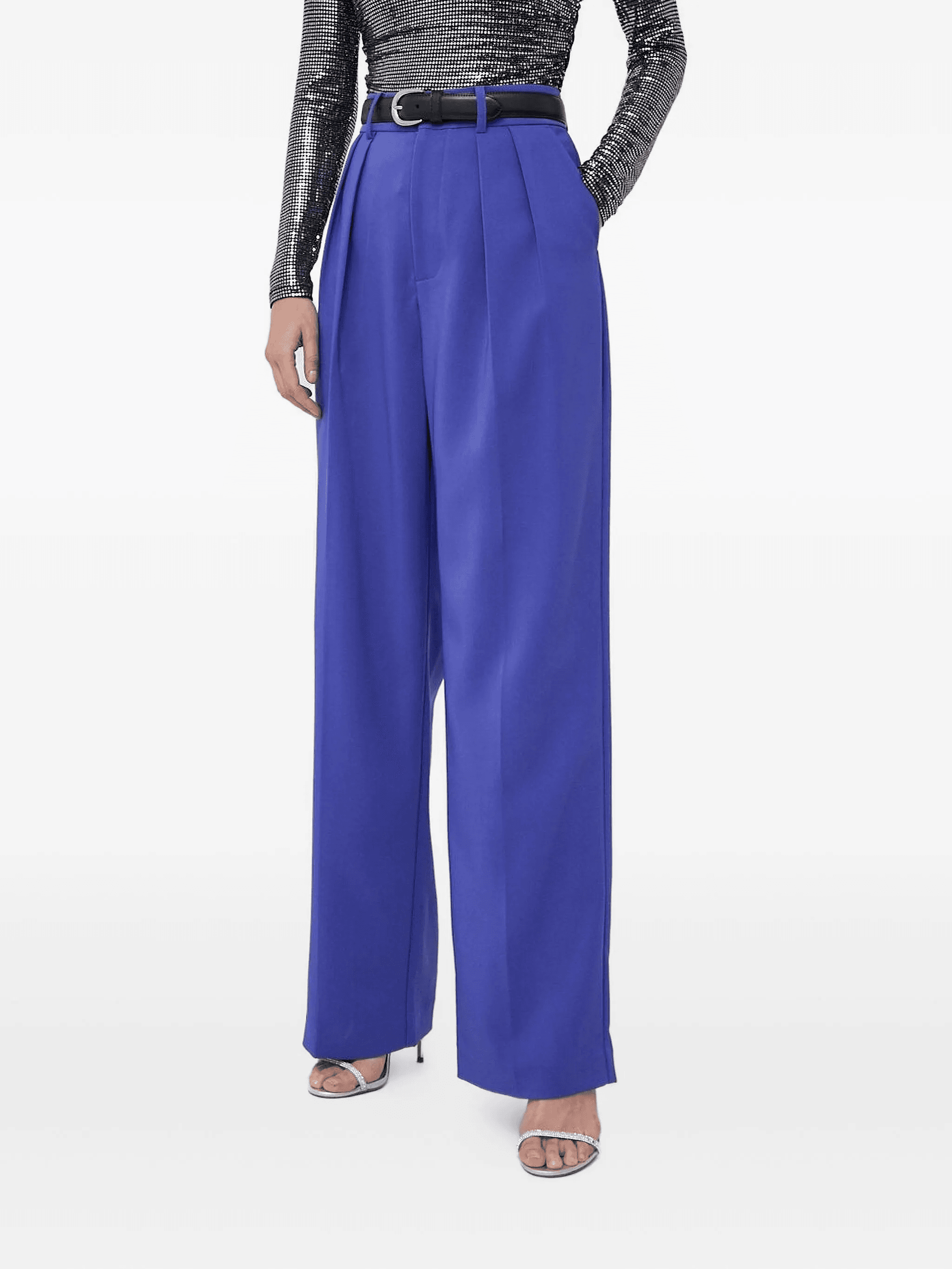 pleated-front jewel-button trousers - Image 1