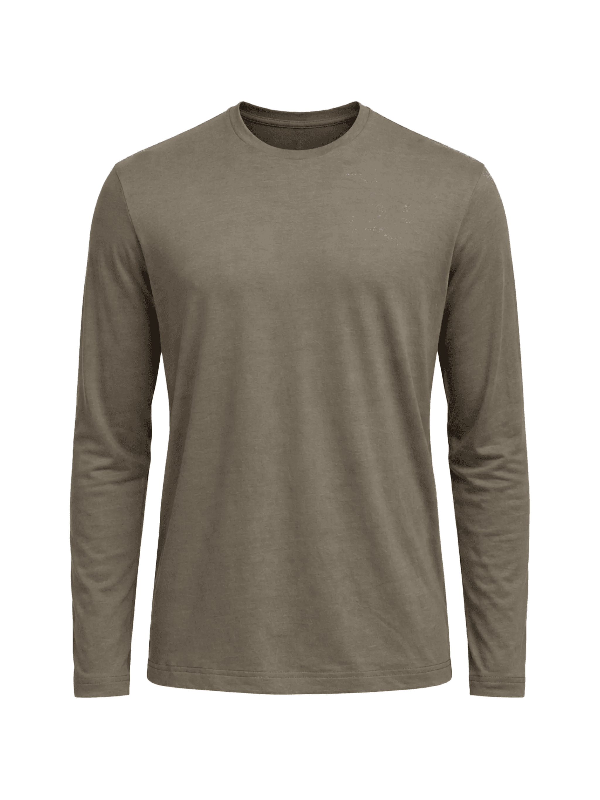 crewneck long-sleeved linen T-shirt - Image 1