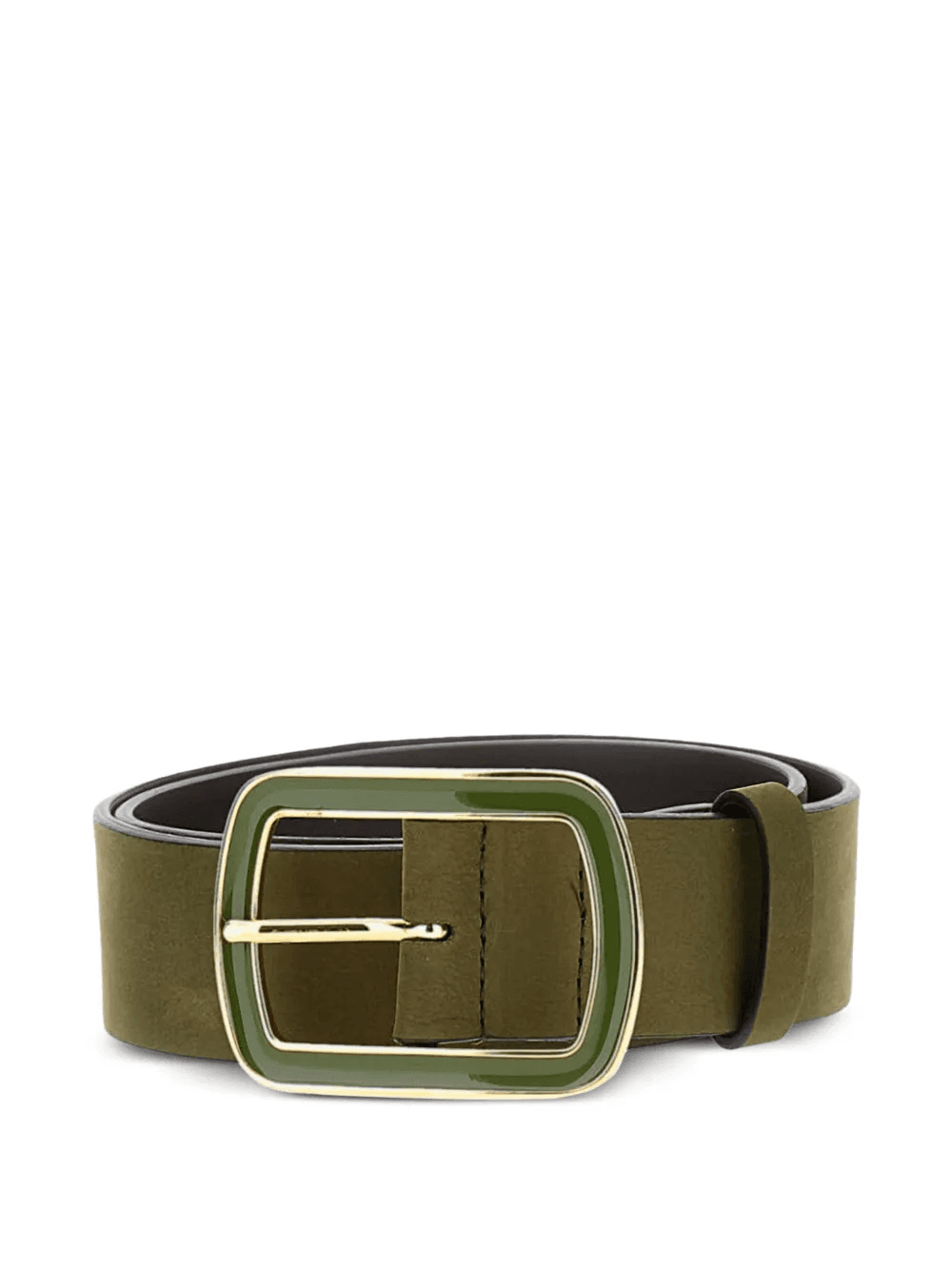 enamelled buckle leather belt - Image 1