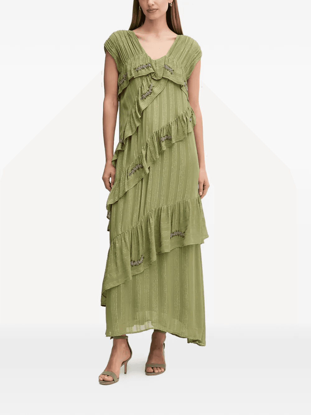 ruffled embellished midi dress - Image 1