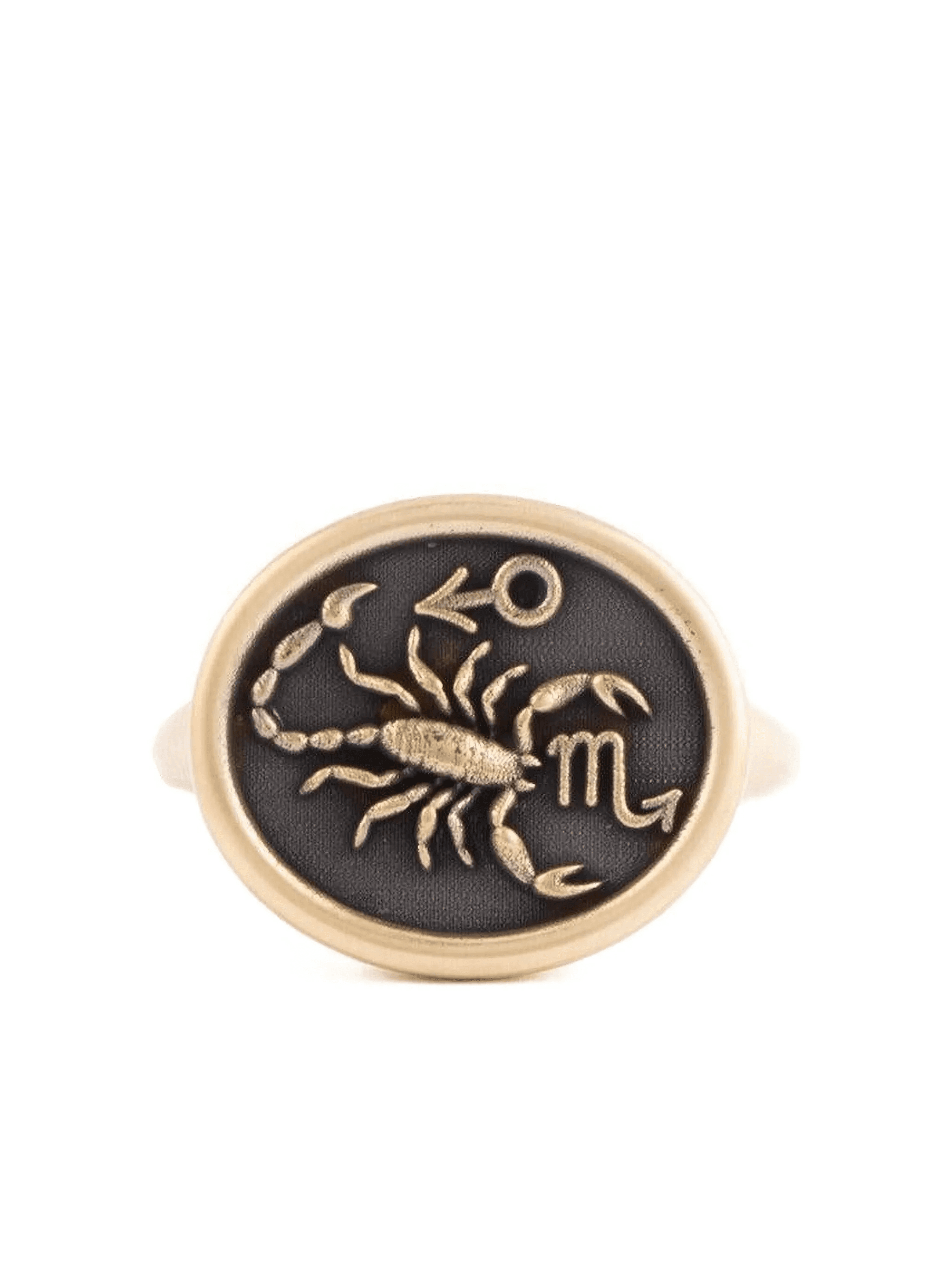 18K yellow gold Scorpio Zodiac signet ring - Image 1