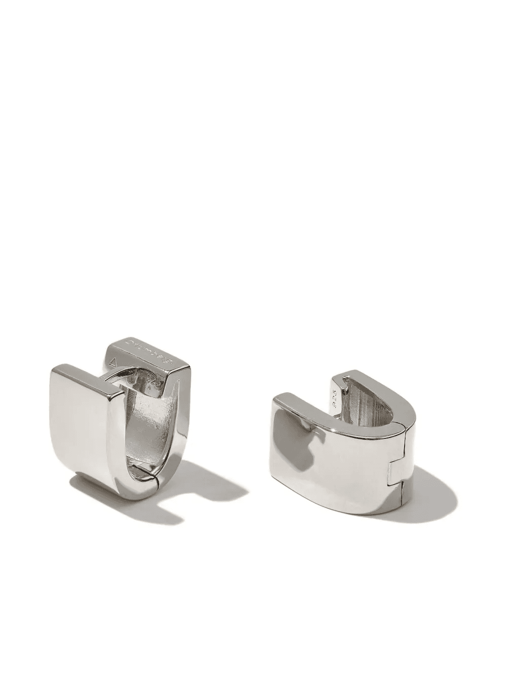 chunky square huggie earrings - Image 1