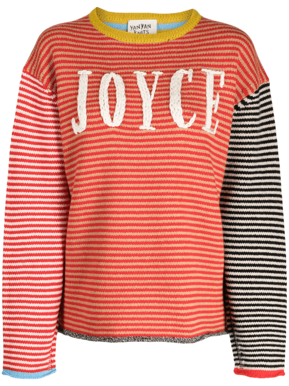 stripe-pattern drop-shoulder jumper - Image 1