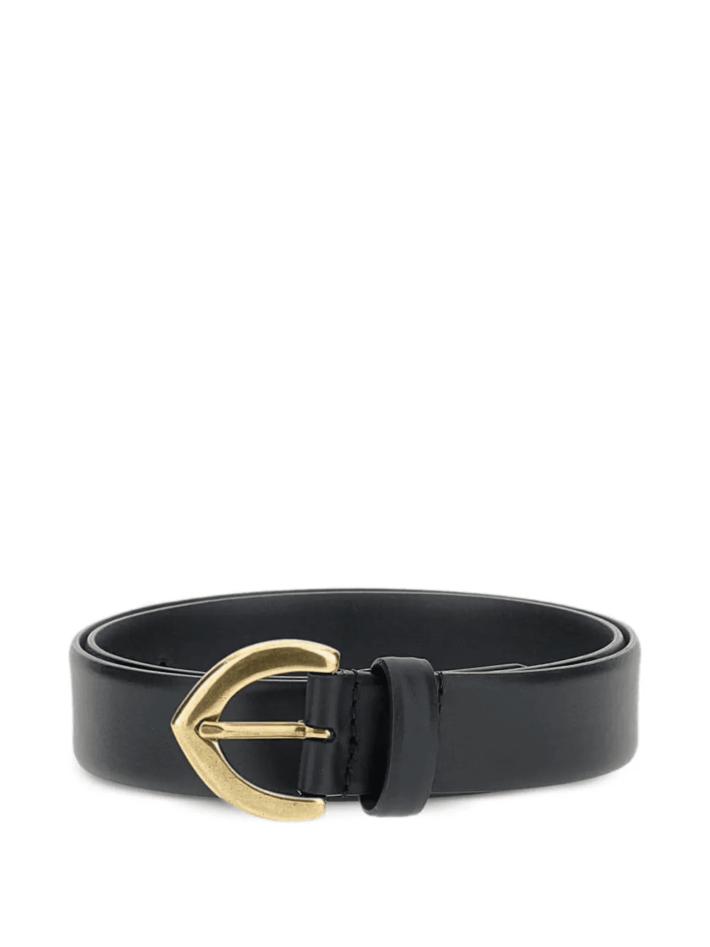 gold buckle leather belt - Image 1