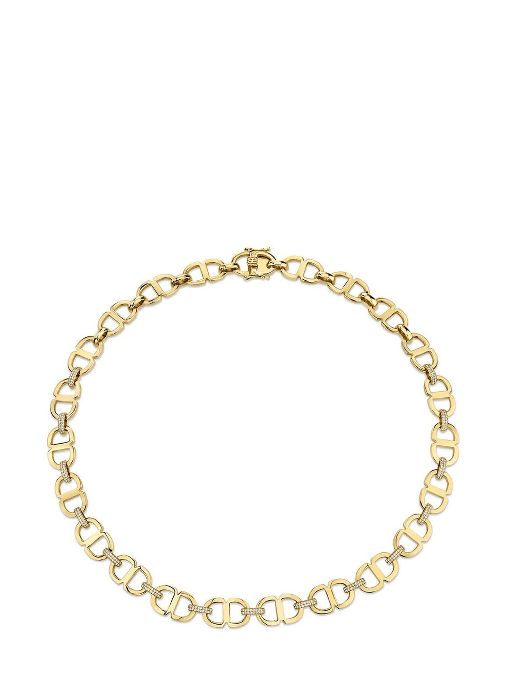14kt yellow gold diamond link necklace - Image 1