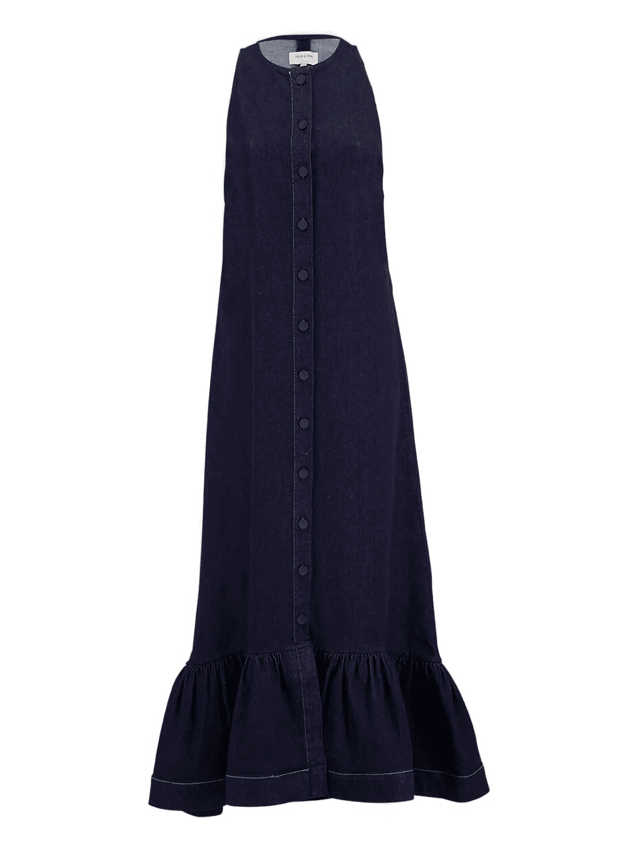ruffled denim maxi dress - Image 1