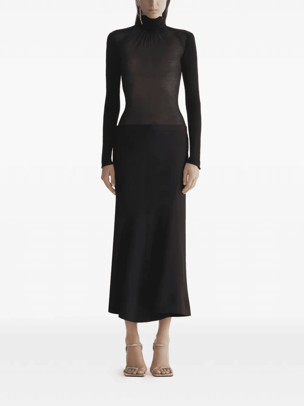 high-neck long-sleeve dress - Image 1