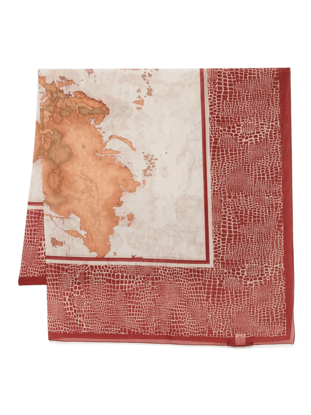 map-print crocodile-effect scarf - Image 1